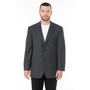 Ermenegildo Zegna Gray Pin Stripe Suit Jacket Blazer 48R - Italian Made